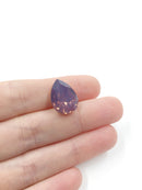 6 x 13x18mm Purple Opal Teardrop Rhinestones, Foiled Back (0994)