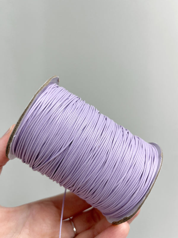 Lilac Waxed Polyester Cord, 1mm Silk Cord (R5)