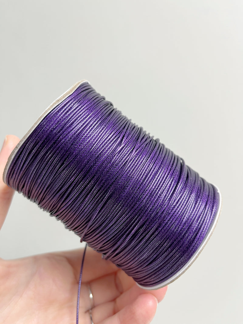 Aubergine Waxed Polyester Cord, 1mm Silk Cord (R5)