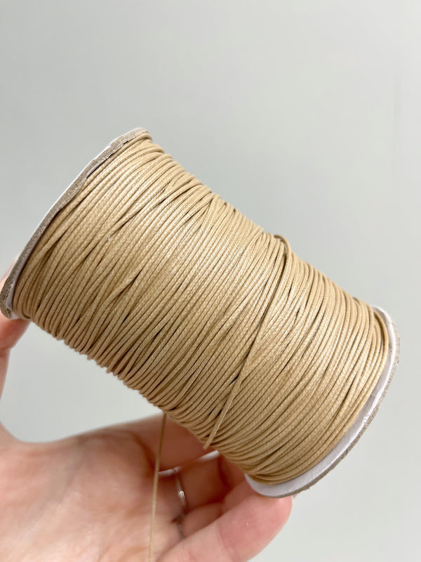 Beige Waxed Polyester Cord, 1mm Silk Cord (R5)