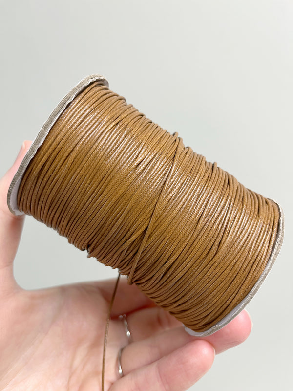 Ash Brown Waxed Polyester Cord, 1mm Silk Cord (R5)