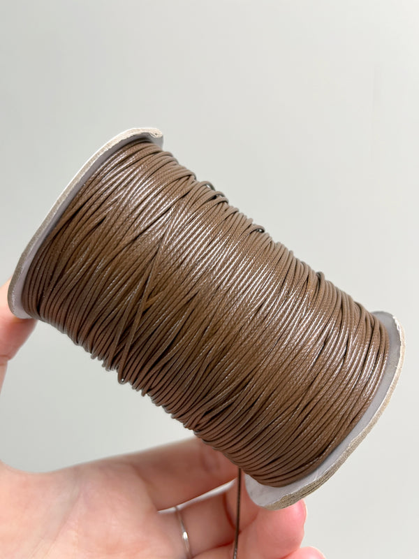Brown Waxed Polyester Cord, 1mm Silk Cord (R5)