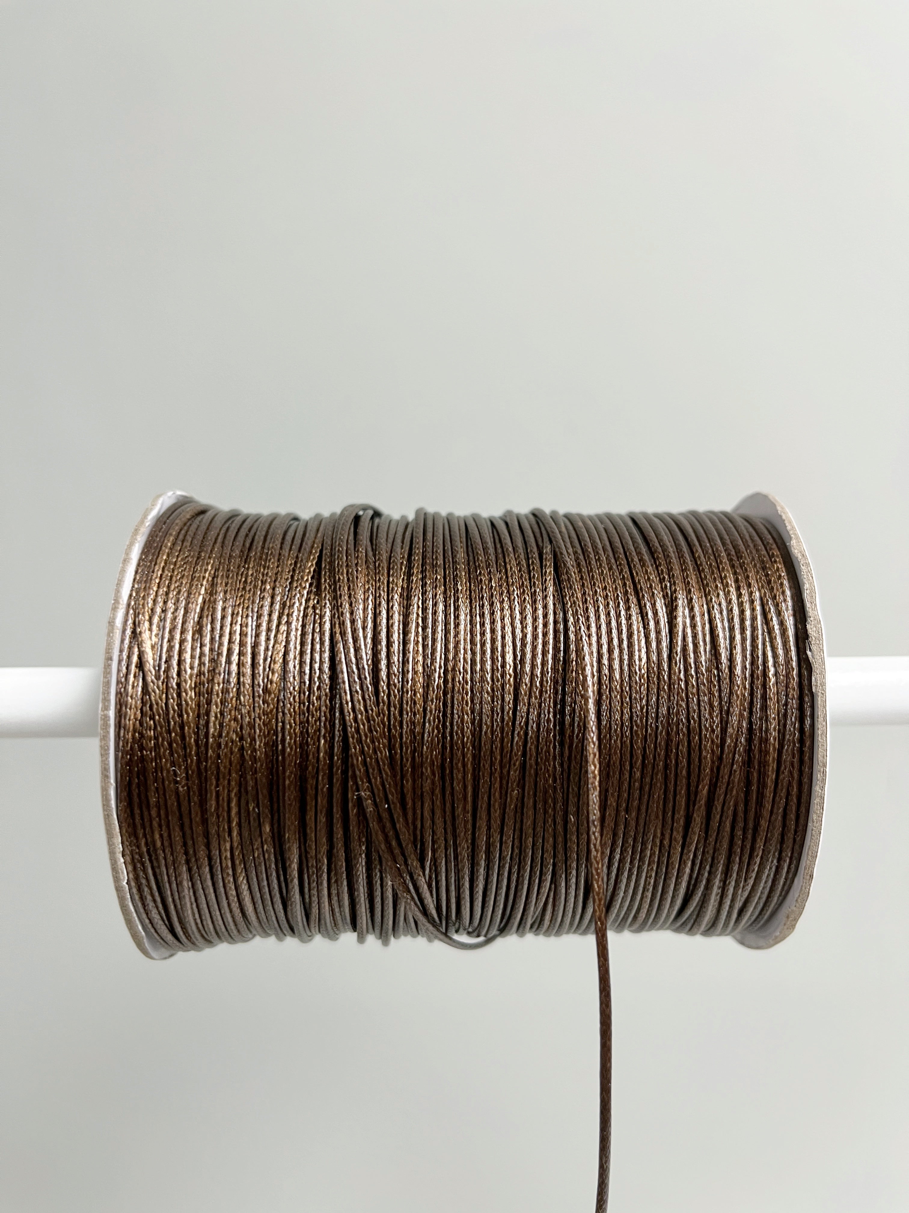 Carob Brown Waxed Polyester Cord, 1mm Silk Cord (R5)