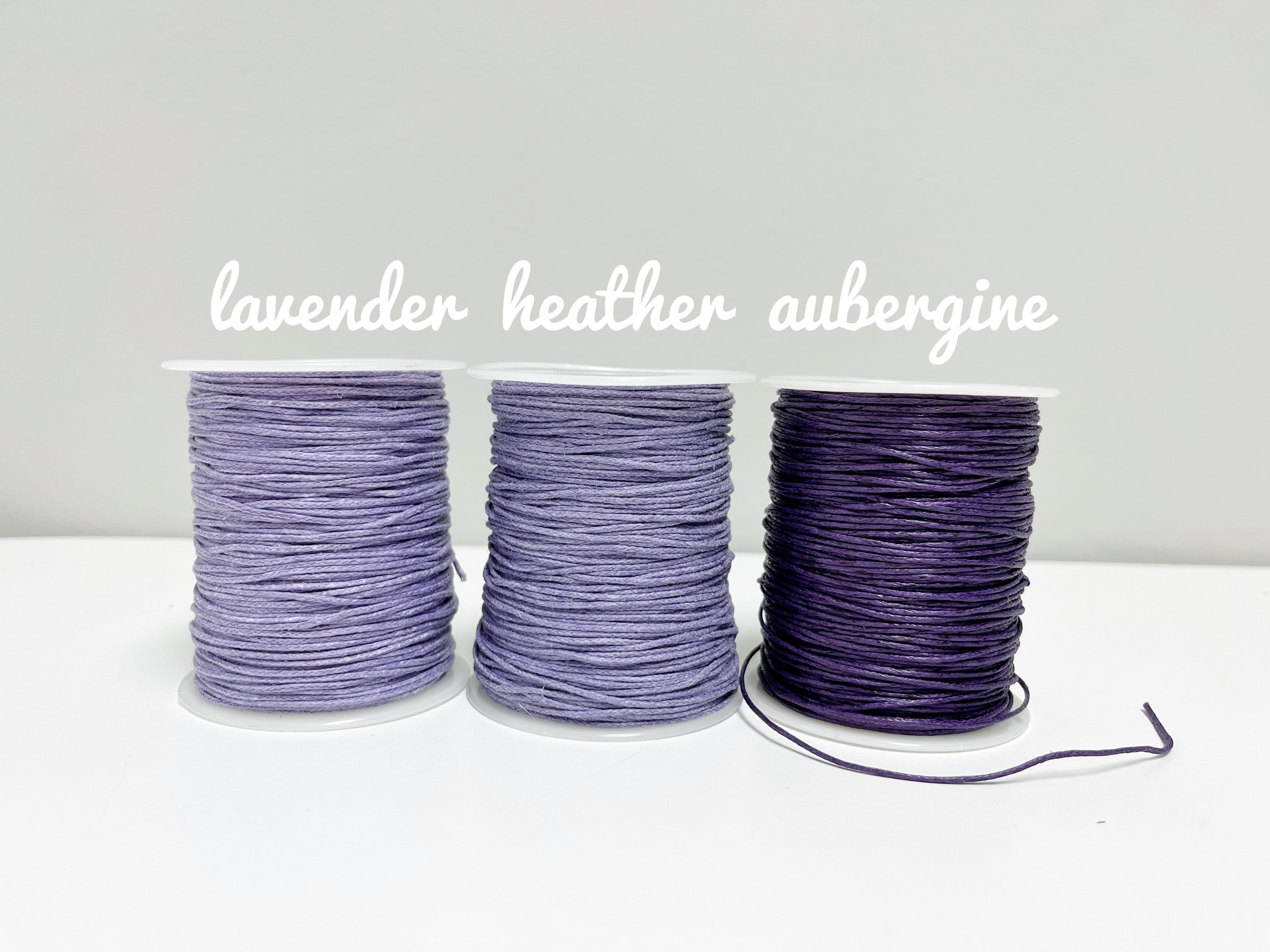 Aubergine Waxed Cotton Cord, 1mm Cotton Cord (R6)