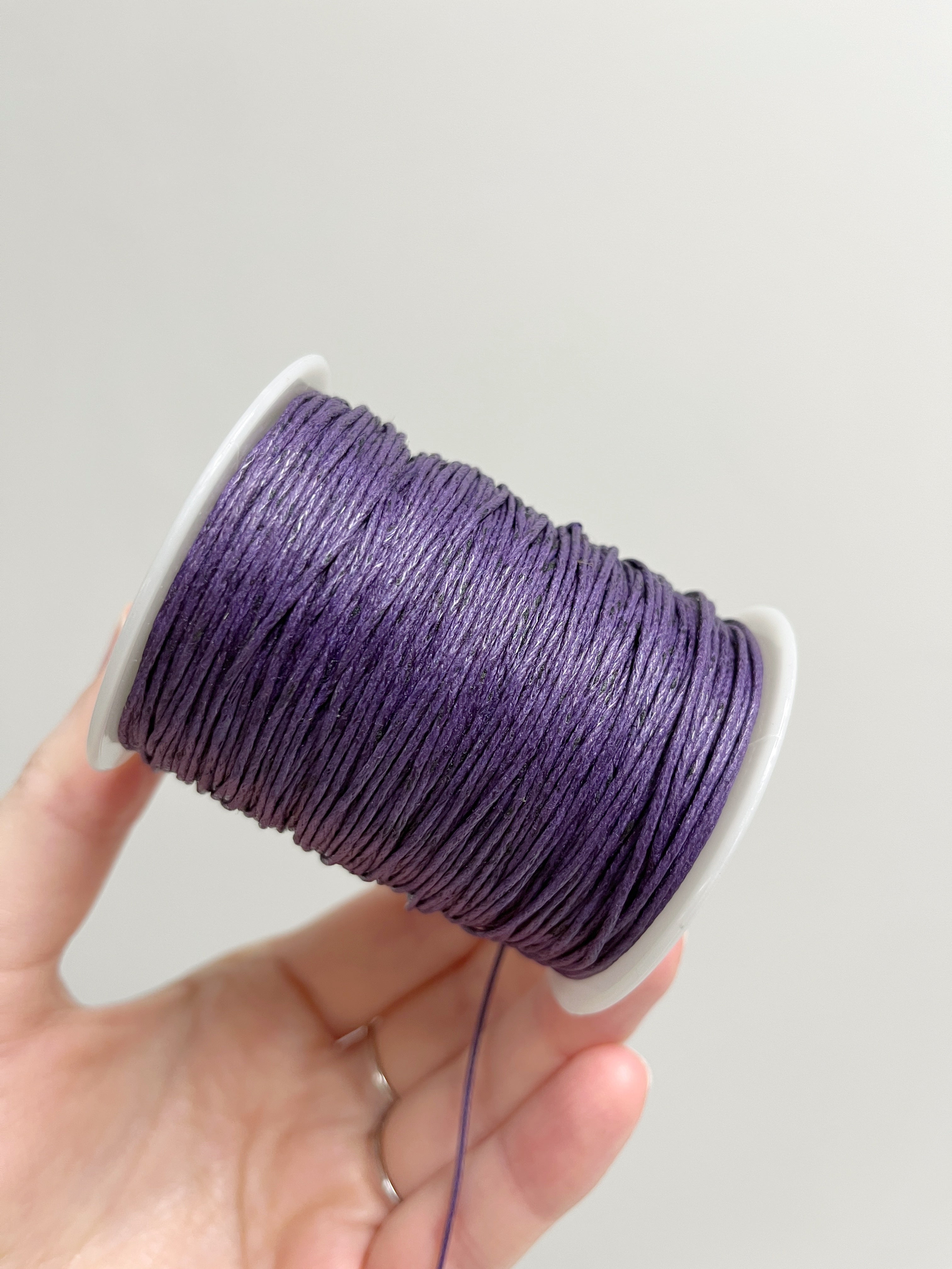 Aubergine Waxed Cotton Cord, 1mm Cotton Cord (R6)