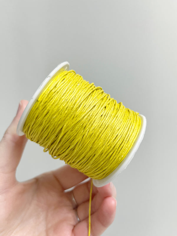 Yellow Waxed Cotton Cord, 1mm Cotton Cord (R6)