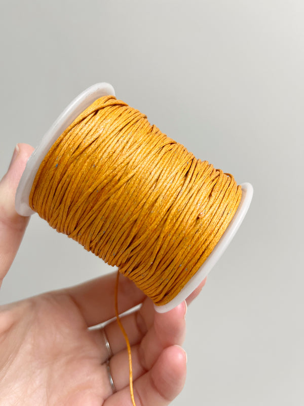 Orange Waxed Cotton Cord, 1mm Cotton Cord (R6)