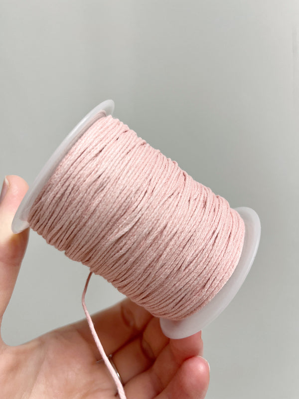 Pink Waxed Cotton Cord, 1mm Cotton Cord (R6)