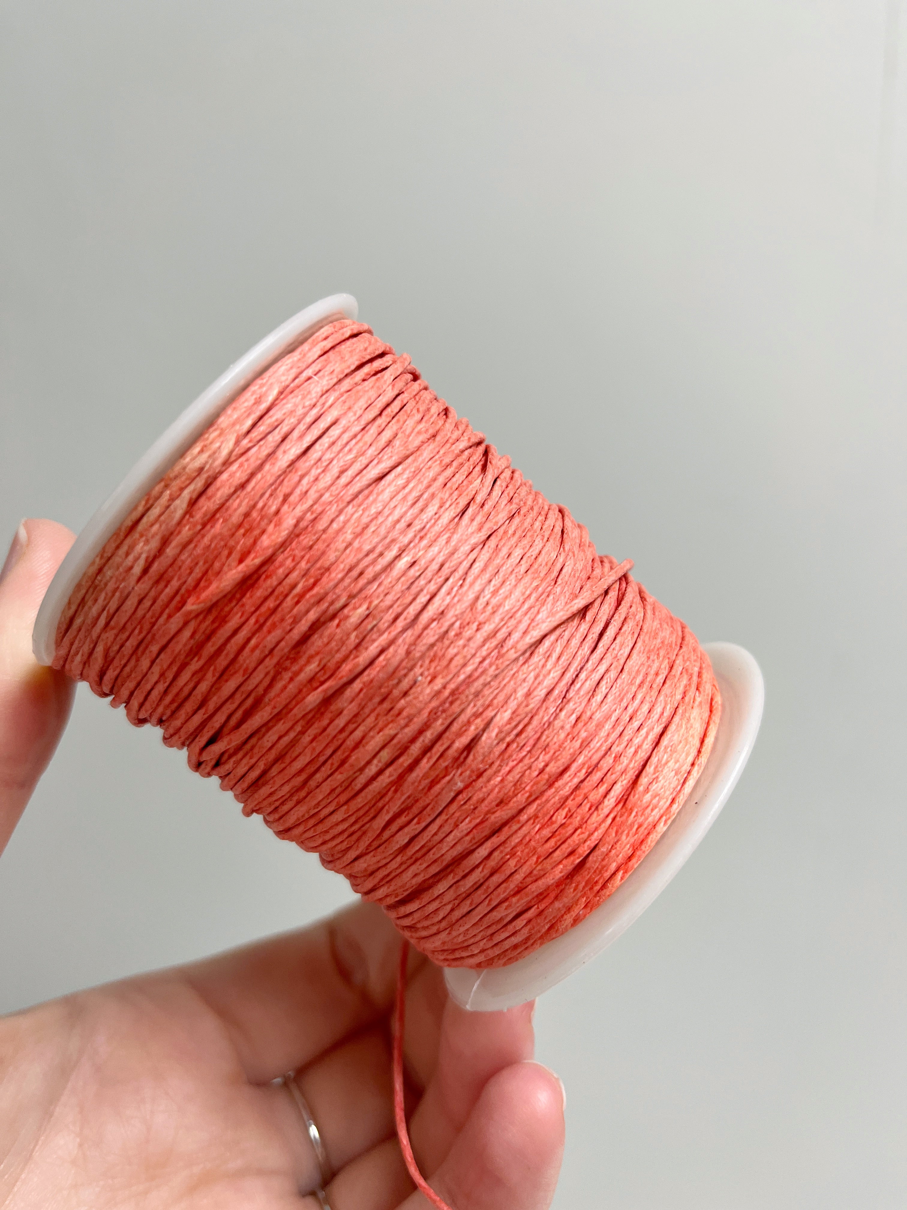 Salmon Waxed Cotton Cord, 1mm Cotton Cord (R6)