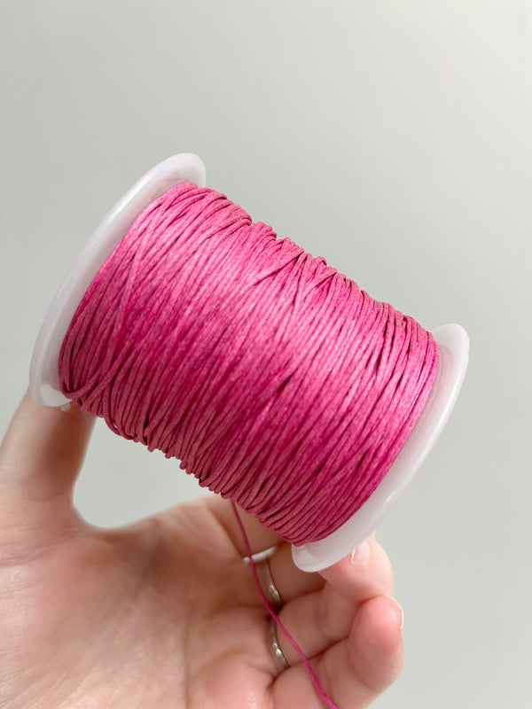 Rose Waxed Cotton Cord, 1mm Cotton Cord (R6)