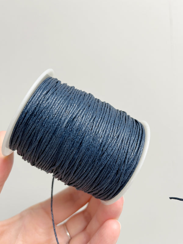 Ocean Blue Waxed Cotton Cord, 1mm Cotton Cord (R6)