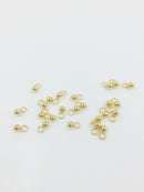 10 x Tiny 18K Gold Plated Stainless Steel Ball Charms, 3x6mm (1424)