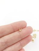 10 x Tiny 18K Gold Plated Stainless Steel Ball Charms, 3x6mm (1424)