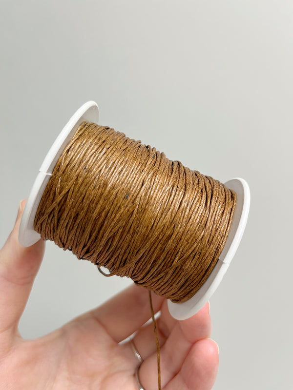 Bronze Waxed Cotton Cord, 1mm Cotton Cord (R6)