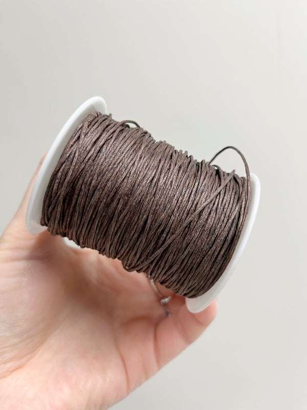Brown Waxed Cotton Cord, 1mm Cotton Cord (R6)
