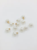 10 x Textured Ivory Pearl Drop Charms, 12x8mm