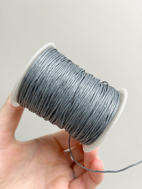 Grey Waxed Cotton Cord, 1mm Cotton Cord (R6)