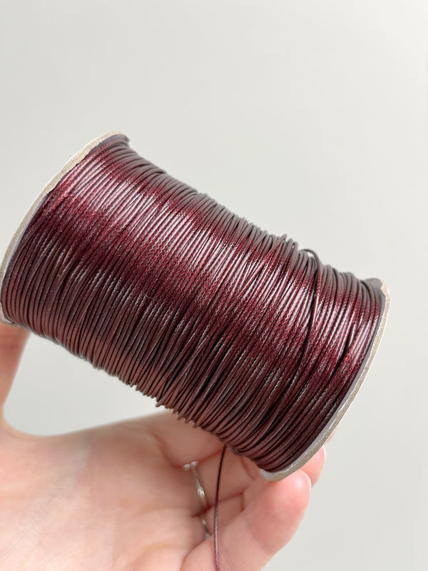 Oxblood Waxed Polyester Cord, 1mm Silk Cord (R6)