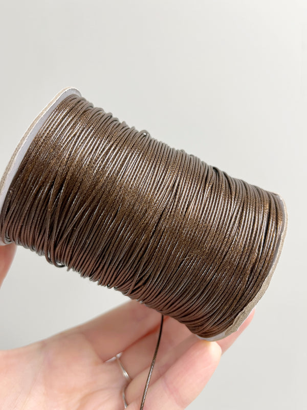 Hazelnut Waxed Polyester Cord, 1mm Silk Cord (R6)