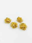 5 x Gold Brass Multipetal Flower Beads, 22mm