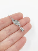 1 x Platinum Plated 3D Tulip Pendant, 40x9mm (1420)