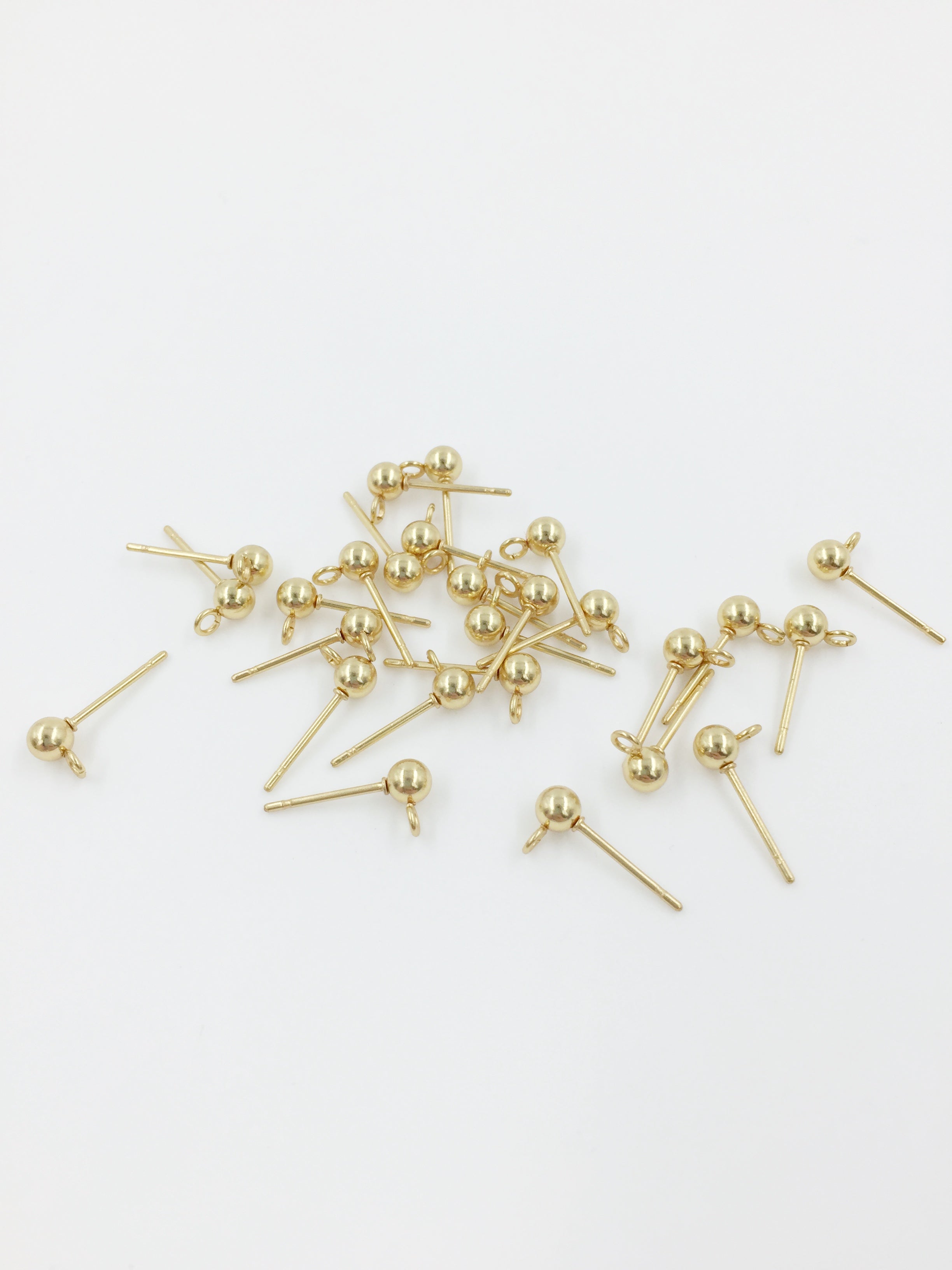 10 pairs x Gold Stainless Steel 4mm Ball Earring Studs (1279)