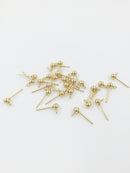 10 pairs x Gold Stainless Steel 4mm Ball Earring Studs (1279)