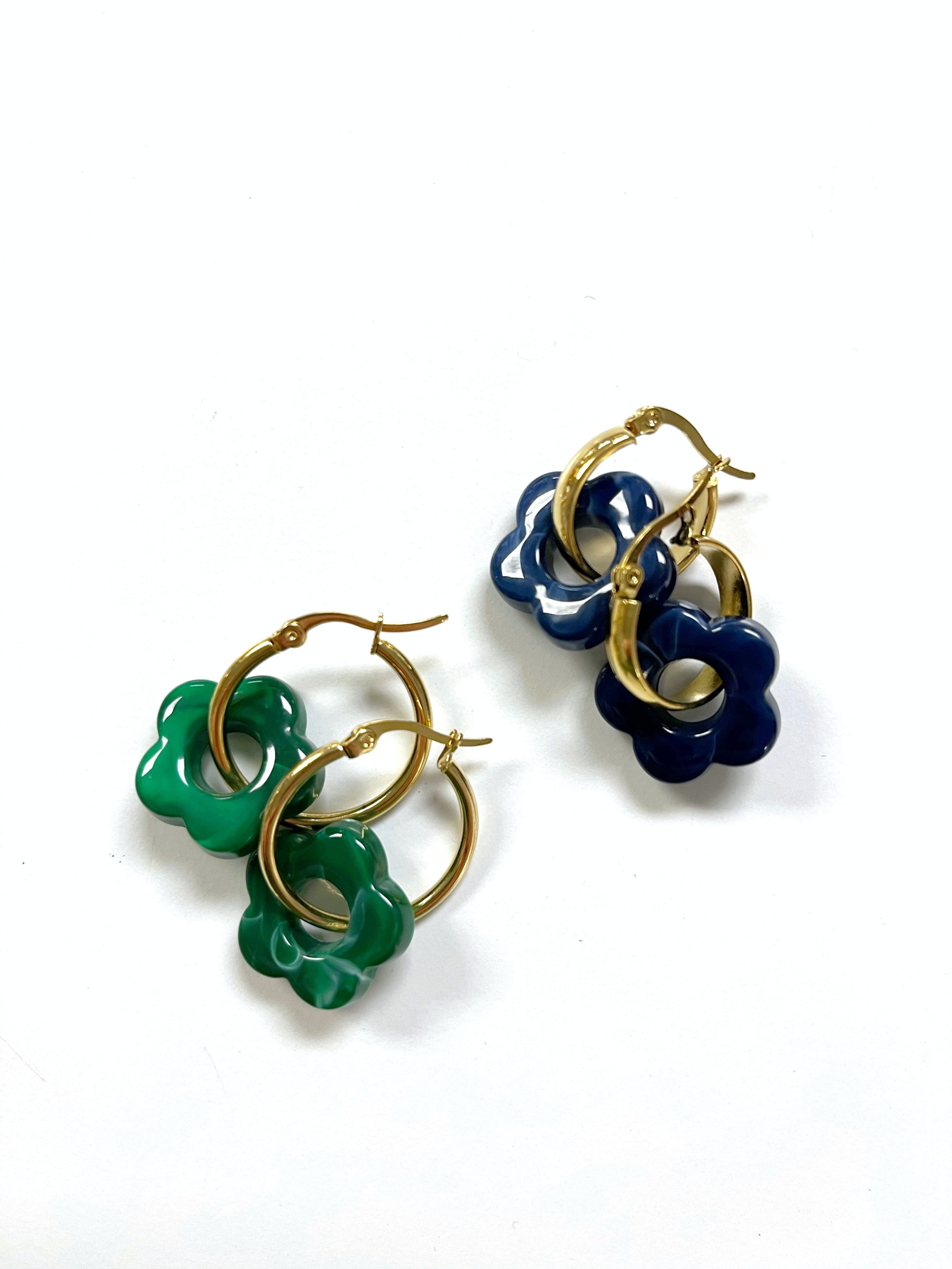 2 x Resin Flower Beads for Hoop Earrings, 20mm (Copy)