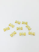 10 x Raw Brass Small Bowknot Jewellery Connectors, 12x8mm