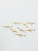 1 x 18K Gold Plated Dainty Tulip Pendant, 24x9mm