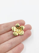 20 x Raw Brass Flower Stamen Bead Caps, 10-11mm (1769)