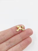 20 x Raw Brass Bowknot Jewellery Connectors, 16x11mm (C0685)