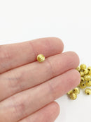 50 x Raw Brass Corrugated Ball Spacer Beads, 5mm (C0721)