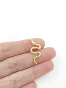 1 x 18K Gold Plated Snake Pendant, 28x12.5mm (1348)