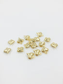 10 x Gold Plated Stainless Steel Puffy Heart Charms, 11x9mm (1349)