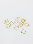 10 x Gold Plated Stainless Steel Textured Cut-out Rhombus Jewellery Connectors, 10x13.5mm (1351)