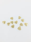 10 x Gold Plated Stainless Steel Tiny Heart Charms, Stamping Blanks, 7mm (1355)