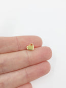 10 x Gold Plated Stainless Steel Tiny Heart Charms, Stamping Blanks, 7mm (1355)