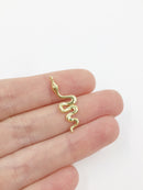 1 x 18K Gold Plated Snake Pendant, 28x10mm (1356)