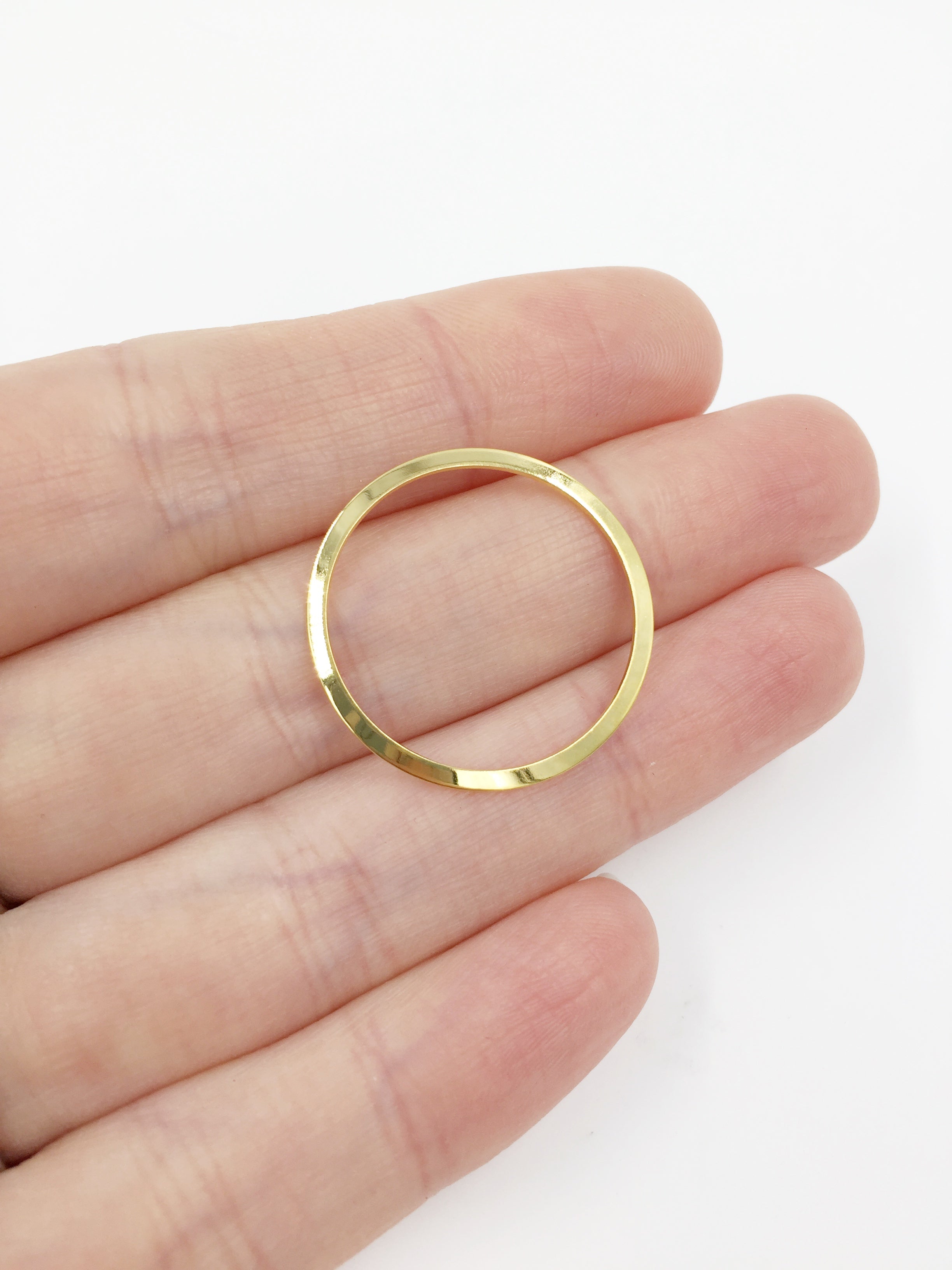 4 x 18K Gold Plated Stainless Steel Hoop Jewellery Links, 25mm (1358)