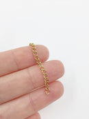 10 x 18K Gold Plated Stainless Steel Chain Extenders, 47x3mm (1359)