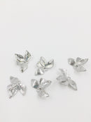 2 x Platinum Plated Brass Flower Connectors, 14x20mm (0545S)