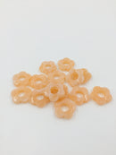 10 x Peach Blush Marble Effect Resin Flower Beads, 15mm (2923)