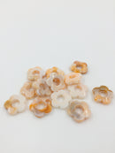 10 x Light Tortoiseshell Effect Resin Flower Beads, 15mm (2924)