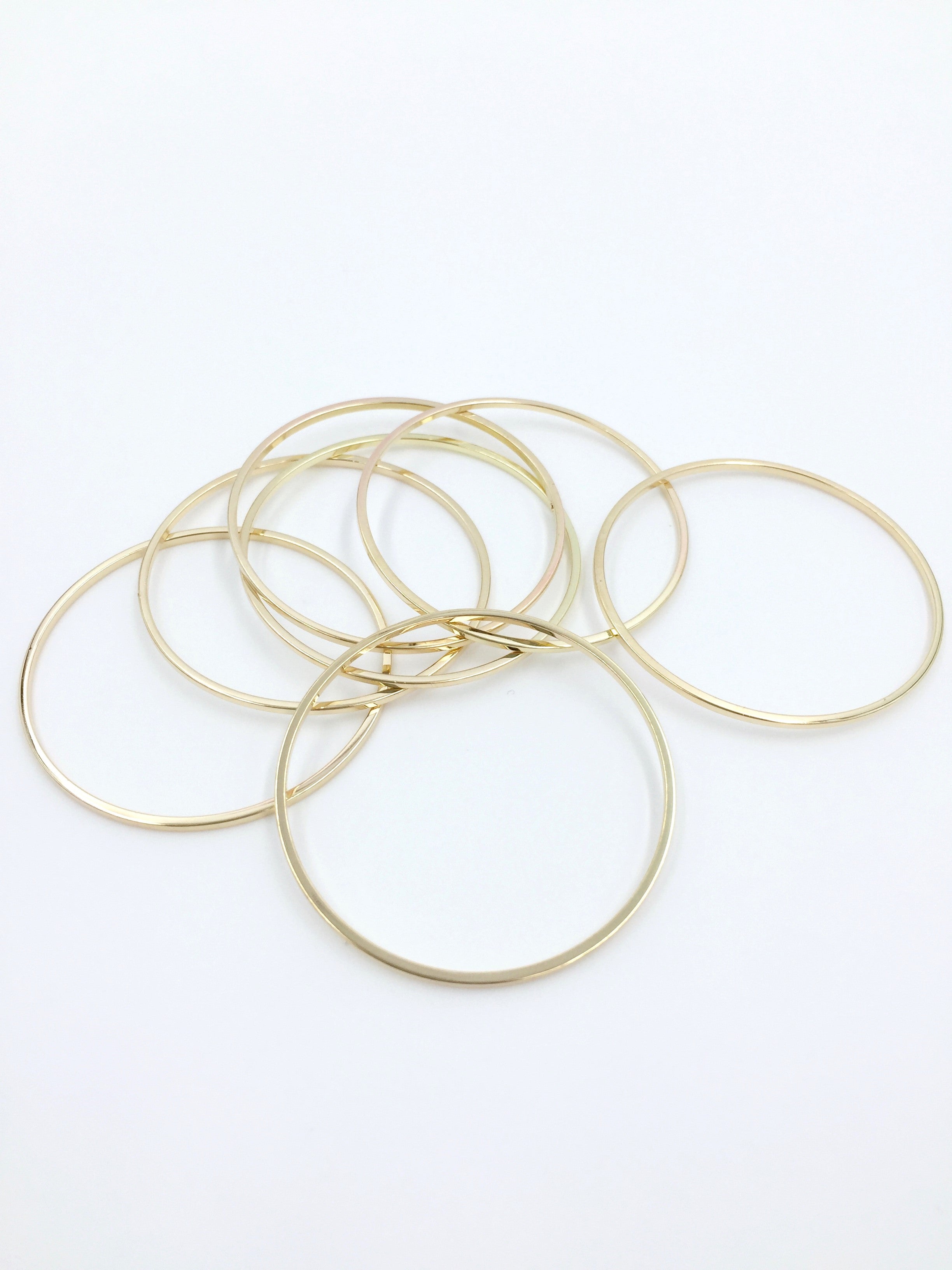 12 x Gold Plated Round Linking Rings, 35mm (2460)