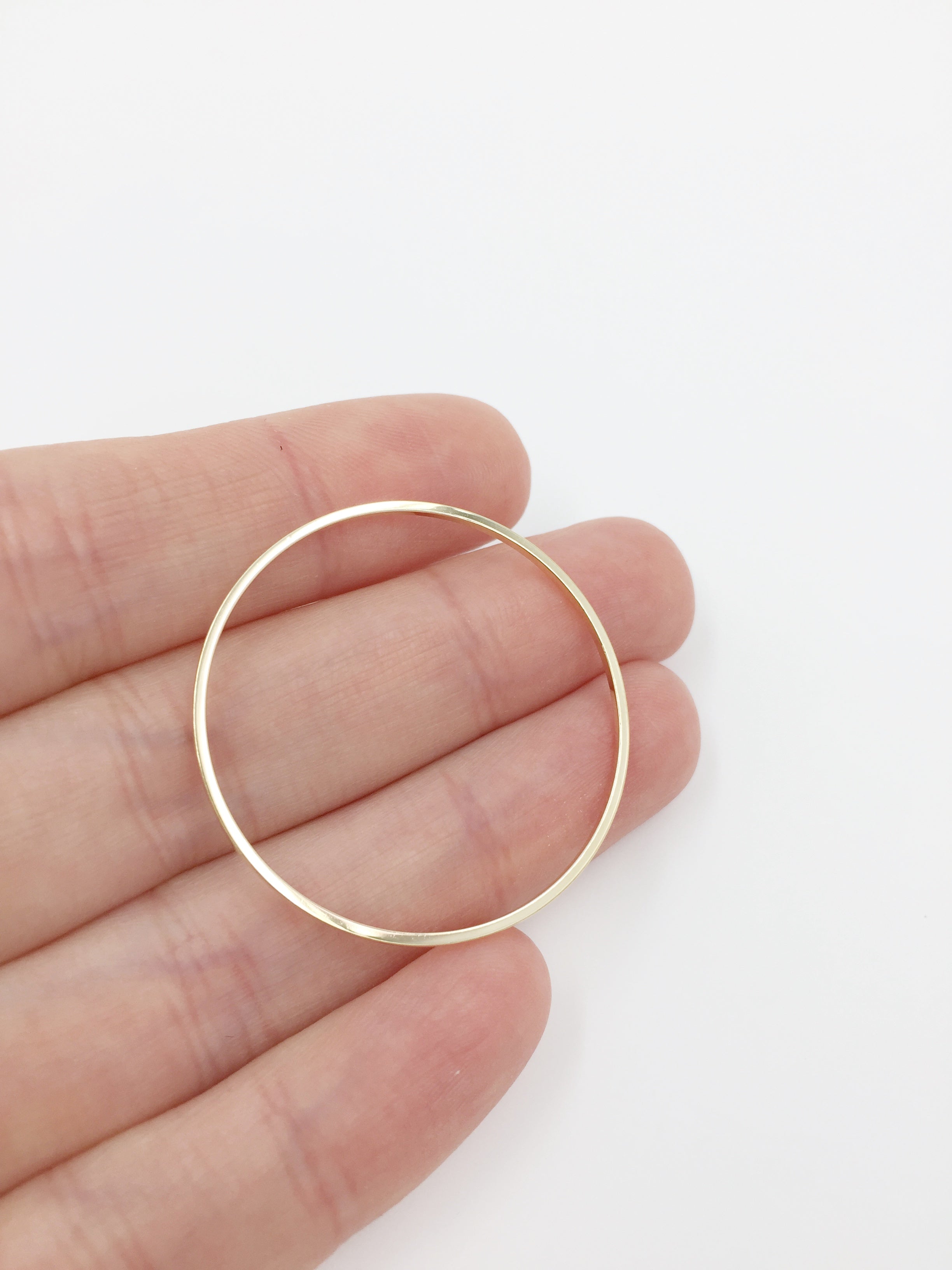 12 x Gold Plated Round Linking Rings, 35mm (2460)