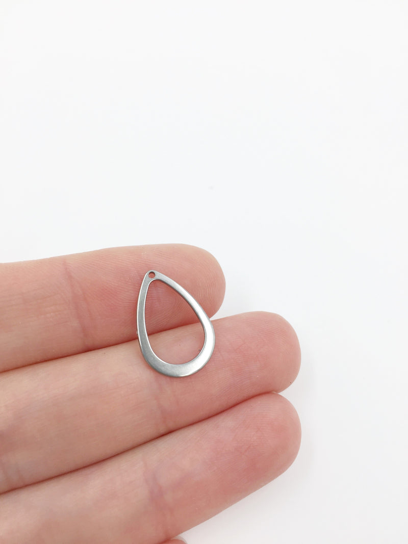 10 x Stainless Steel Teardrop Pendants, 17x11.5mm (0051)