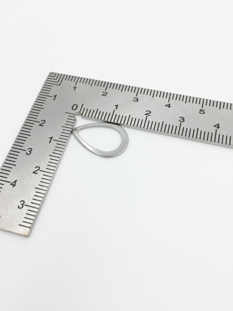 10 x Stainless Steel Teardrop Pendants, 17x11.5mm (0051)