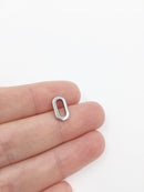 20 x Chunky Stainless Steel Pill Shape Connectors, 12x6.5mm (0024)