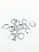 10 pairs x Stainless Steel Leverback Hoop Earring Findings (0053)